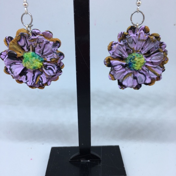 Unique Handmade Polymer Blossom Earrings - Picture 8 of 8